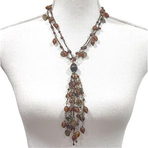 90’s Beaded Lariat Tassle Necklace